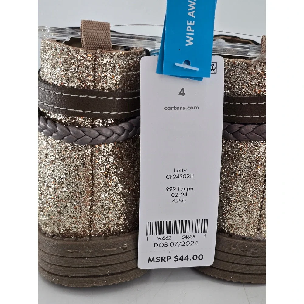 Carter's Ankle Boots Toddler Girls Size 4 Khaki Brown Taupe Variety Pack - NEW